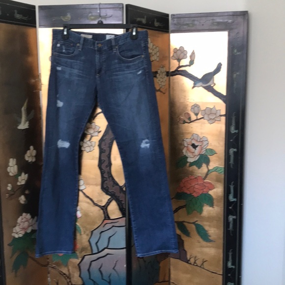 Agnes & Dora Denim - AG distressed relaxed straight jeans